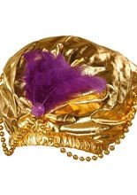 Orientalischer Prinz Turban gold-lila