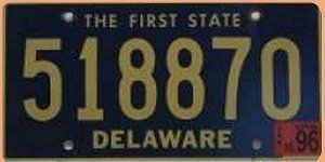 Original Nummernschild aus Delaware