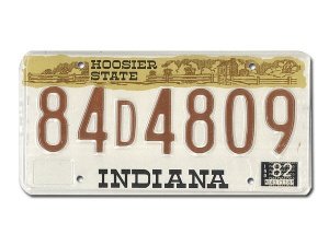 Original PKW-Nummernschild Indiana - Hoo