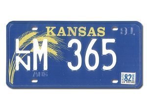 Original US - Nummernschild aus Kansas