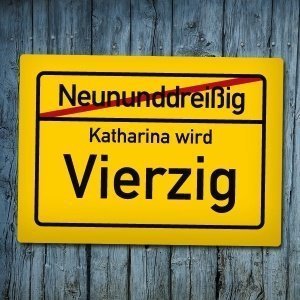 Ortsausgangsschild zum Vierzigsten mit W