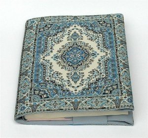 orientalische Buchhülle im blauen Design