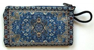 orientalische Handytasche in blau mit Re