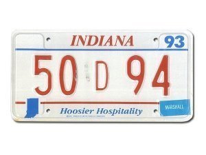 originales Nummernschild Indiana - Hoosi