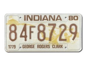 originales US-PKW-Schild aus Indiana - G