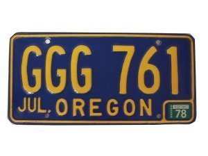 originales US-PKW-Schild aus Oregon