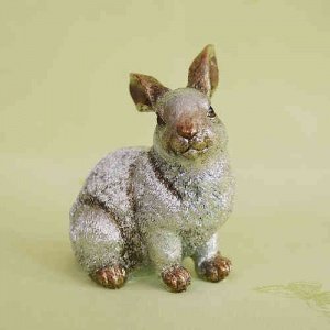 Osterhase silberfarben, sitzend, Cor Mul