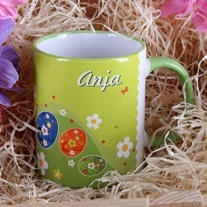 Ostertasse mit Namensaufdruck