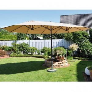 Oval-Schirm Dessert natur 460x270 cm