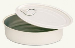 Ovale Aluminium-Dose mit Deckel (100 Stk