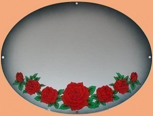 Ovales Kennzeichen mit Airbrushmotiv Ros