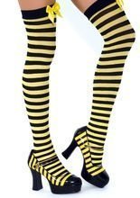 Overknees Bee yellow-black