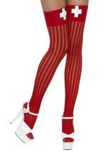 Overknees-Strümpfe Krankenschwester, rot