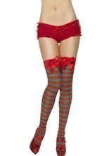 Overknees-Strümpfe gestreift mit Schleif