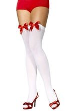 Overknees weiß Rote Schleife