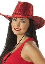 Pailletten Cowboy Hut rot