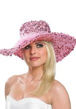 Pailletten-Damen-Hut rosa