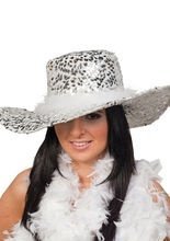 Pailletten-Damen-Hut weiss