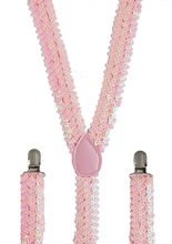 Pailletten Hosenträger Damen rosa