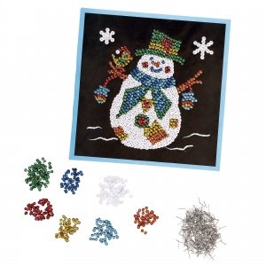 Paillettenbild "Schneemann"