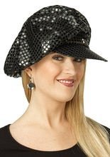 Paillettenkappe schwarz