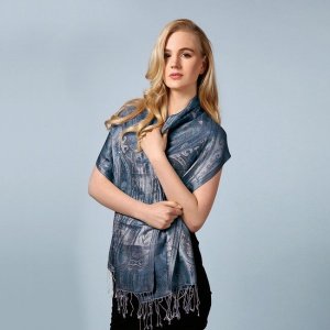 Paisley-Seidenschal Harmony blau