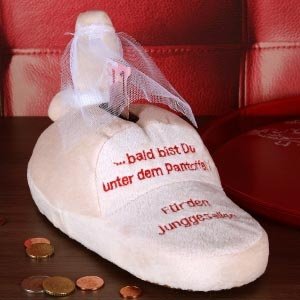 Pantoffel *Junggeselle* als Geldgeschenk