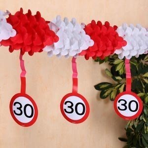 Papiergirlande Verkehrsschild *30*