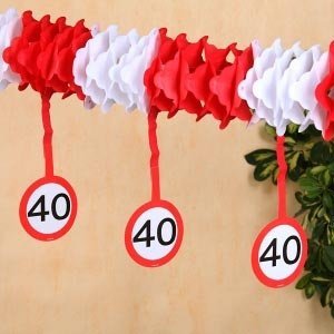 Papiergirlande Verkehrsschild *40*