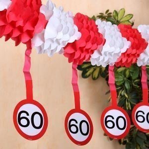 Papiergirlande Verkehrsschild *60*