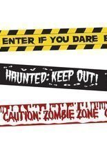 Party Absperrband Horror, schwarz-weiss 