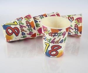 Party-Becher Happy Birthday *18*