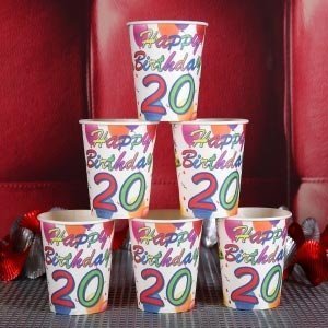 Party-Becher Happy Birthday *20*