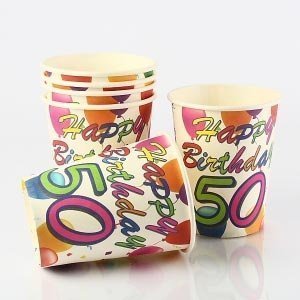 Party-Becher Happy Birthday *50*