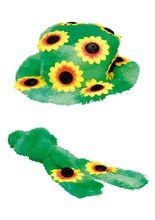 Party Hippie Sonneblumen Hut grün-orange