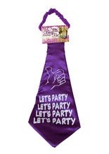 Party Krawatte - Lets Party, lila-weiss