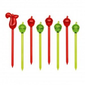 Party Piekser Nick 8er-Set oliv/rot