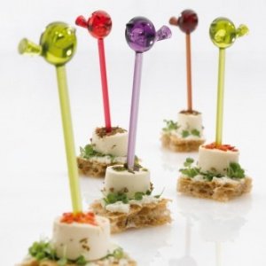 Party Piekser Pi:p 8er-Set orange/oliv/p