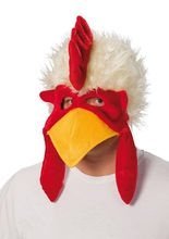 Party Spaß Maske Hahn Gockel weiss-rot-o