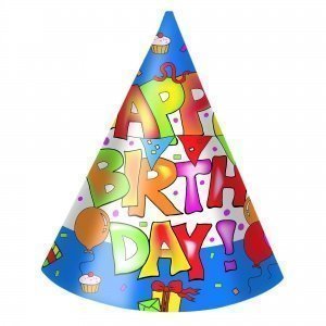 Partyhüte "Happy Birthday" 6 Stk.