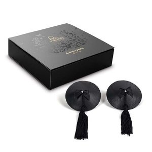 Pasties Burlesque aus Leder und Satin