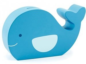 Holz Spardose, moby whale