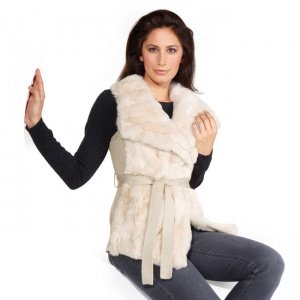 Pelzweste Sara beige