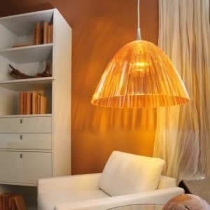Pendelleuchte Reed transparent orange