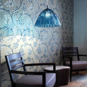 Pendelleuchte Reed transparent petrol