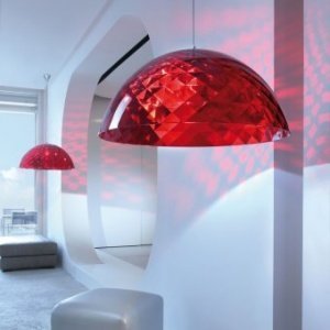 Pendelleuchte Stella XL transparent rot