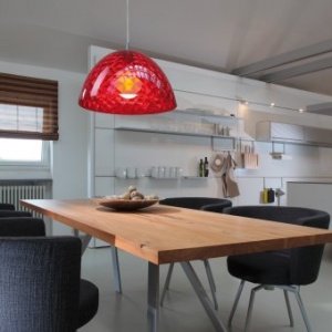 Pendelleuchte Stella transparent rot