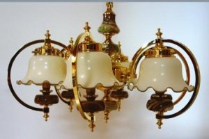 Pendelleuchte vergoldet 70 cm