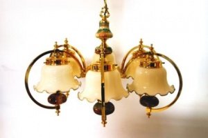 Pendelleuchte vergoldet 70 cm