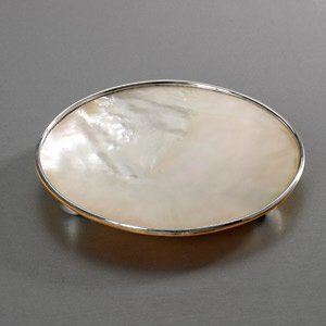 Perlmutt-Schale mit Sterlingssilber rund